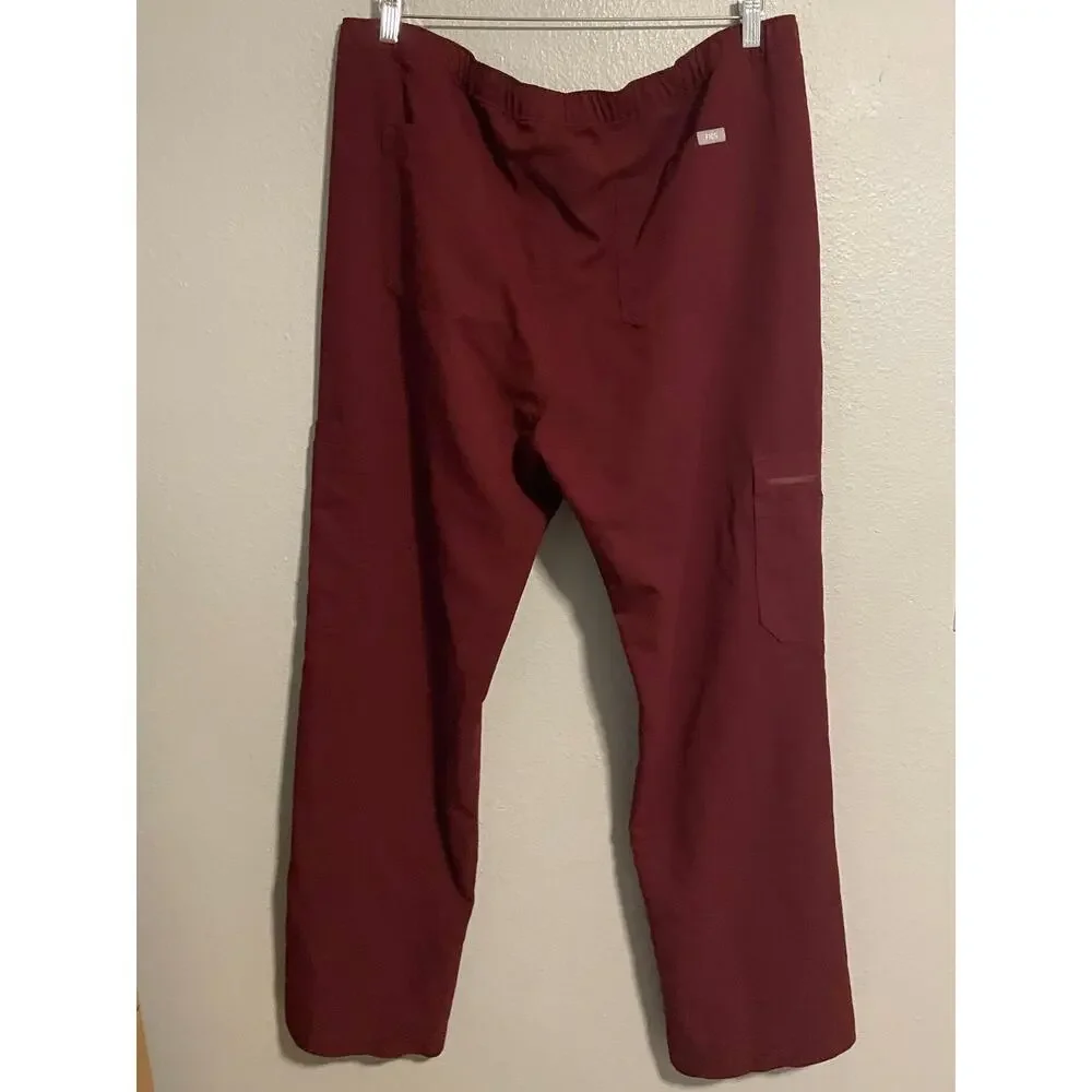 FIGS Scrub Pants Mens 2XL Red Technical Collection Cargo Medical Nursing READ